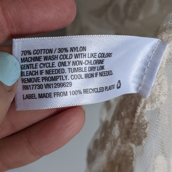 (xhilaration) Cream Boho Lace Top L/XL - Picture 6 of 7